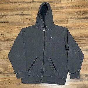 Y2K distressed Nike solo swoosh zip up